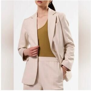 Amour Vert NWT Slim Tobie Organic Cotton Linen Blend Blazer Quiet Luxury Size XS